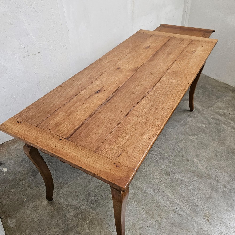French Faded Cherry Dining Table With Drawer & Slide View III