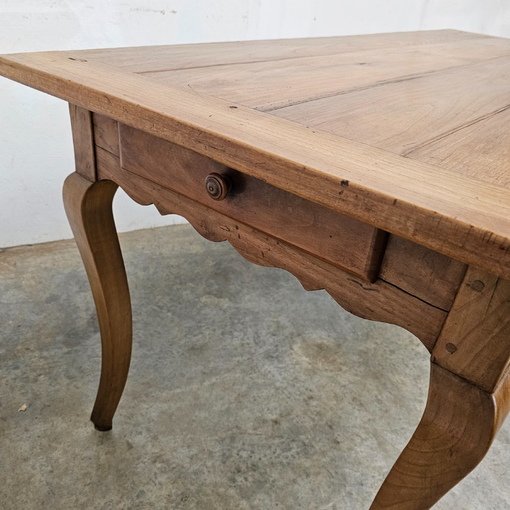 French Faded Cherry Dining Table With Drawer & Slide View V