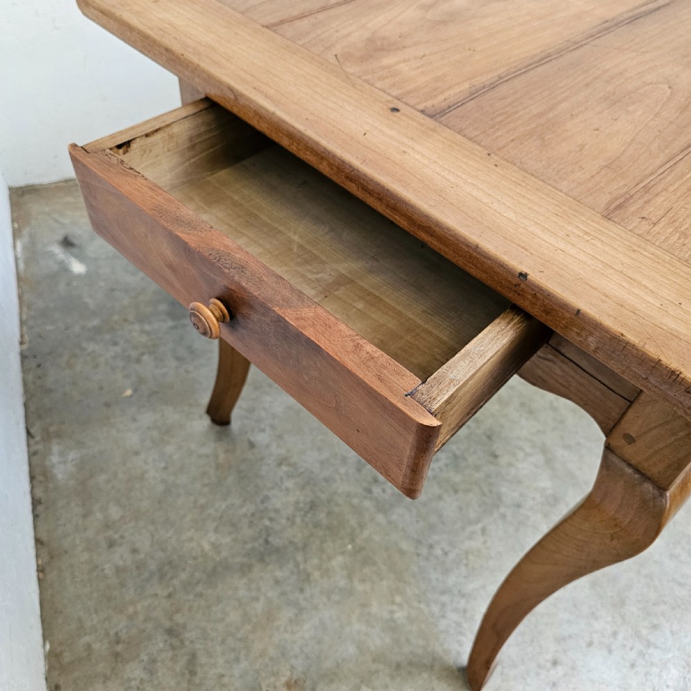 French Faded Cherry Dining Table With Drawer & Slide View VII