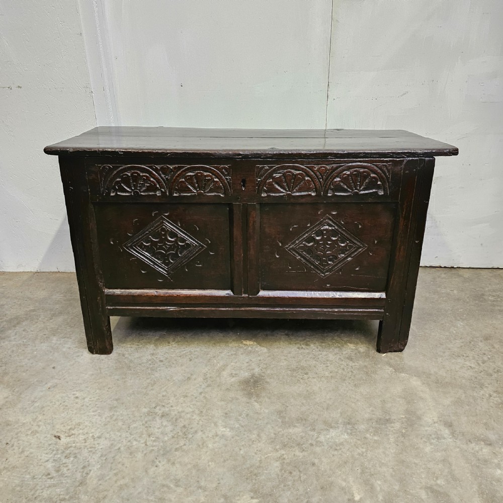 17th Century English Carved Oak Coffer