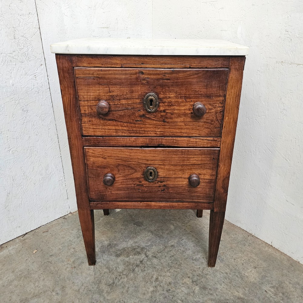 French Two Drawer Marble Top Chest