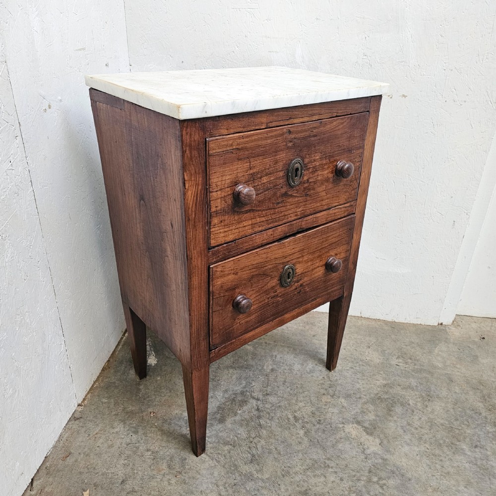 French Two Drawer Marble Top Chest View II