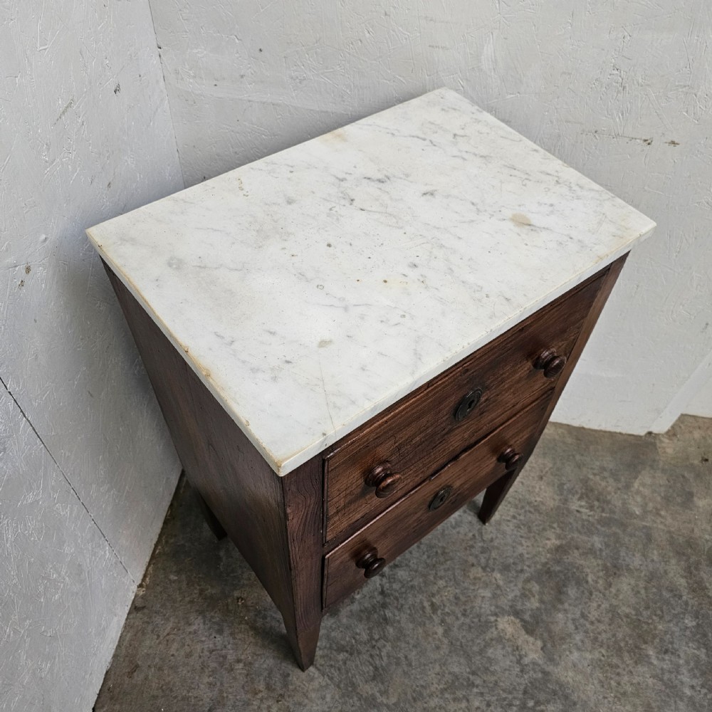 French Two Drawer Marble Top Chest View III