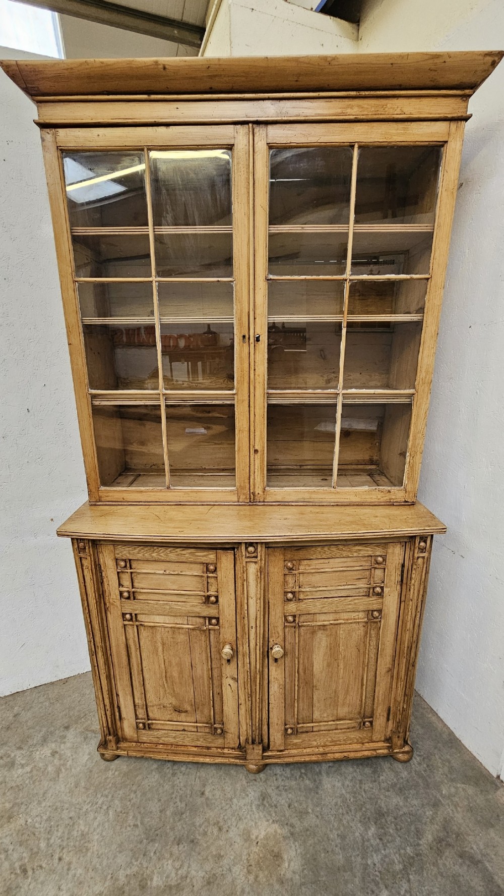 English Pine Two Part Bookcase