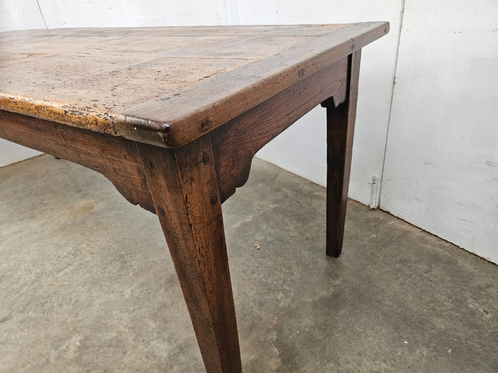 French Rustic Pine & Fruitwood Farm Table View V