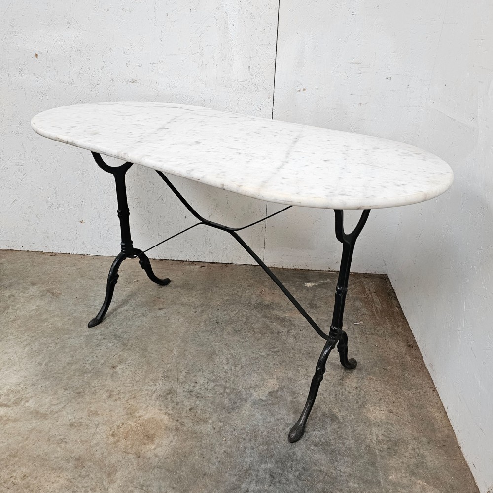French Marble & Iron Bistro Table