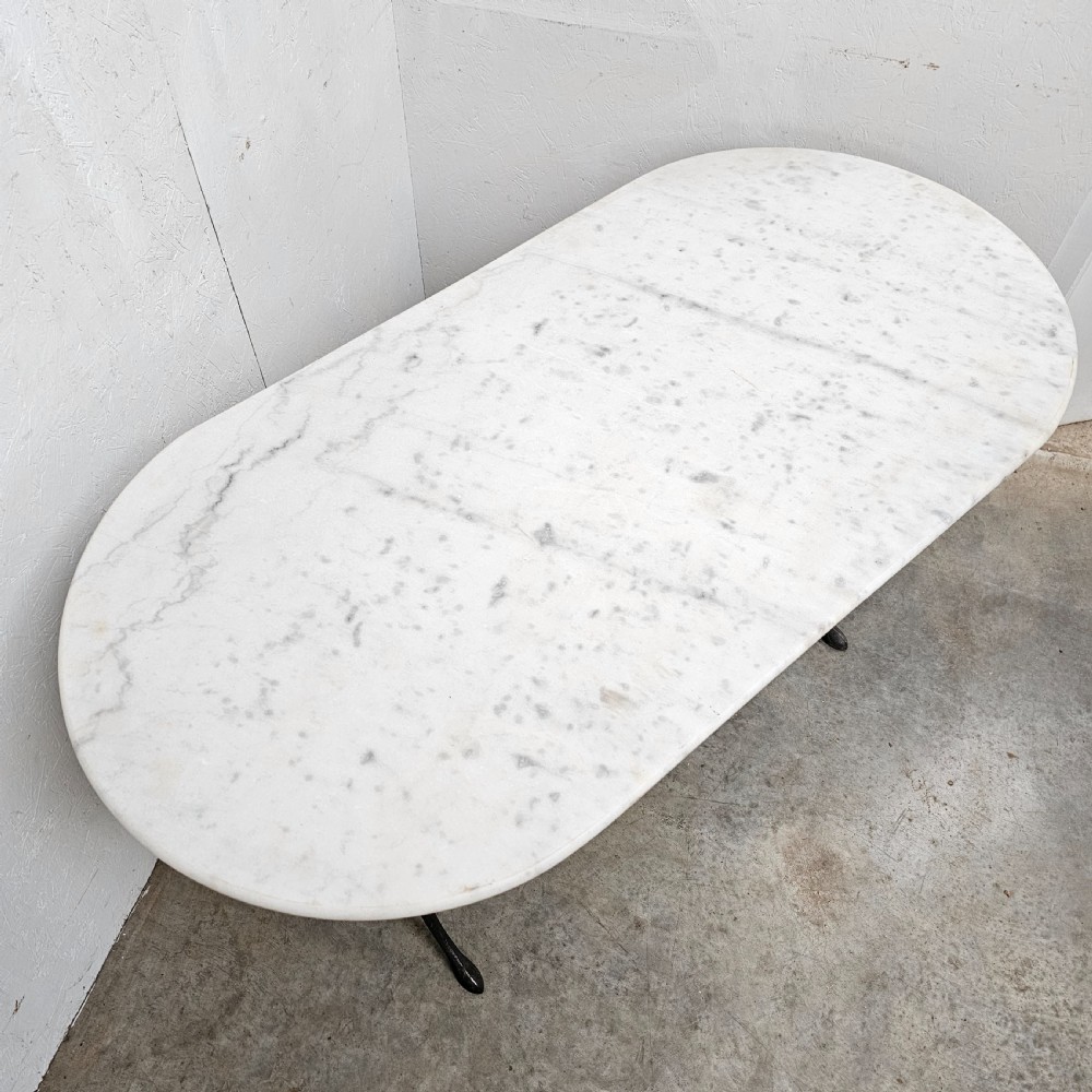 French Marble & Iron Bistro Table View IV