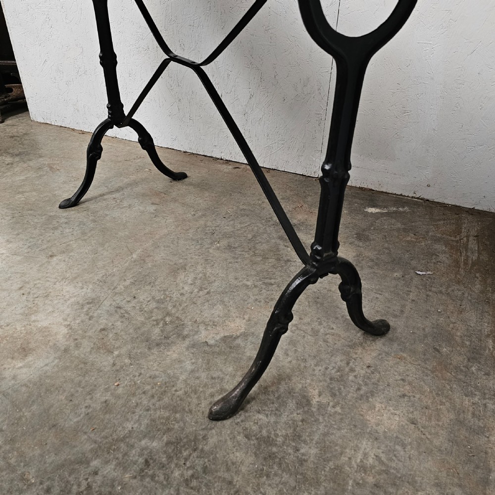 French Marble & Iron Bistro Table View V