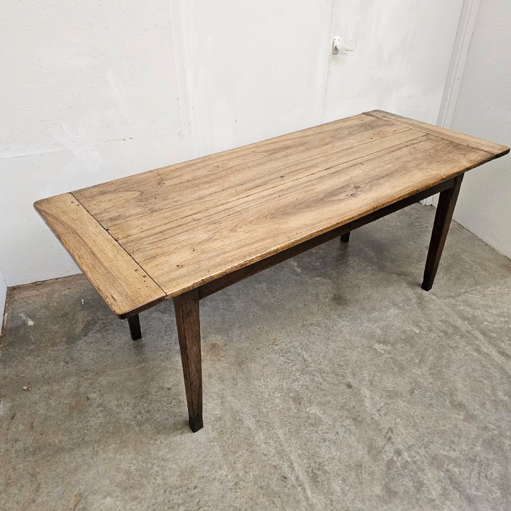 French C19th Faded Walnut Farmhouse Table View V