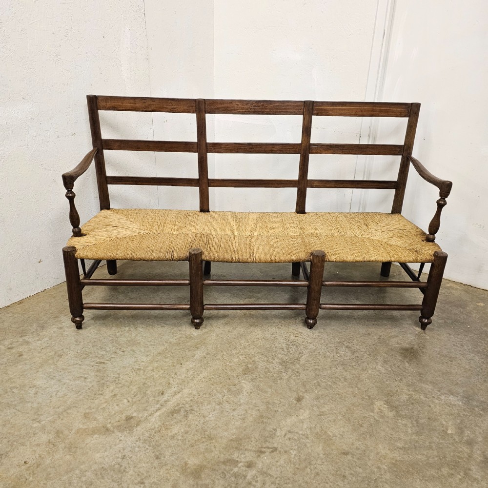 French Oak, Ash & Rush Settee ('Radassier')