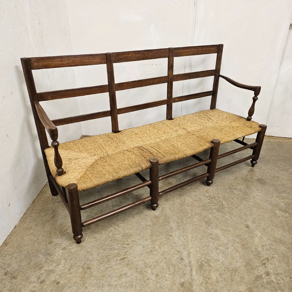 French Oak, Ash & Rush Settee ('Radassier') View II