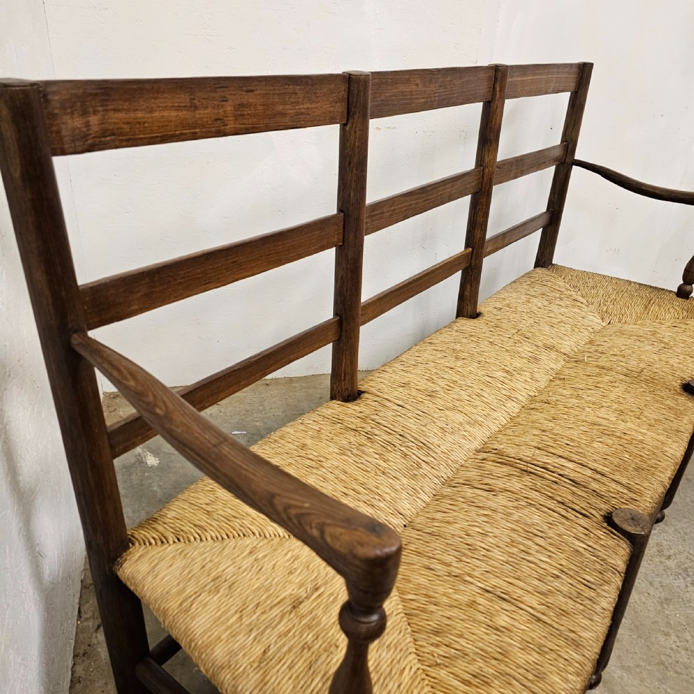 French Oak, Ash & Rush Settee ('Radassier') View III