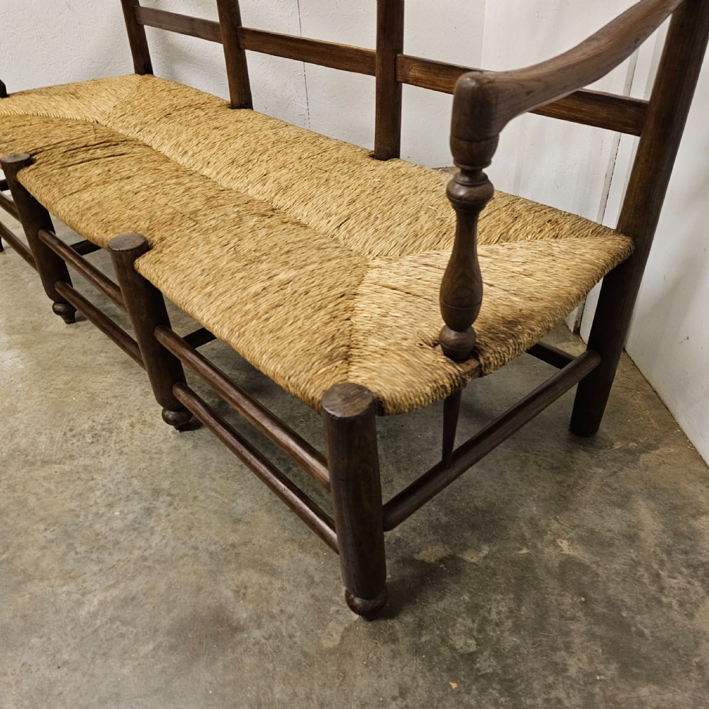 French Oak, Ash & Rush Settee ('Radassier') View V