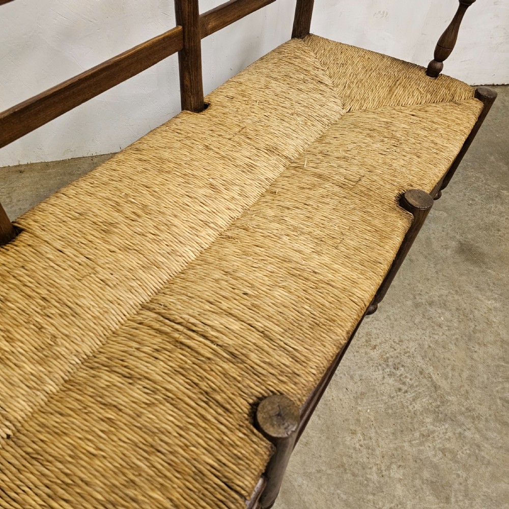 French Oak, Ash & Rush Settee ('Radassier') View VI