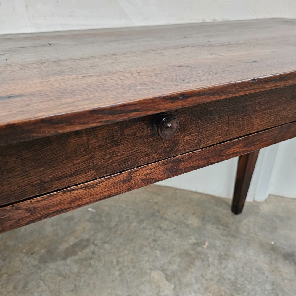 French Oak Console With Drawer View VI