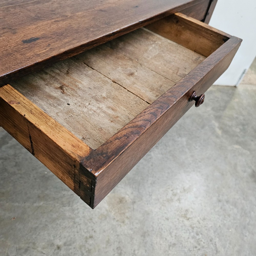 French Oak Console With Drawer View VII