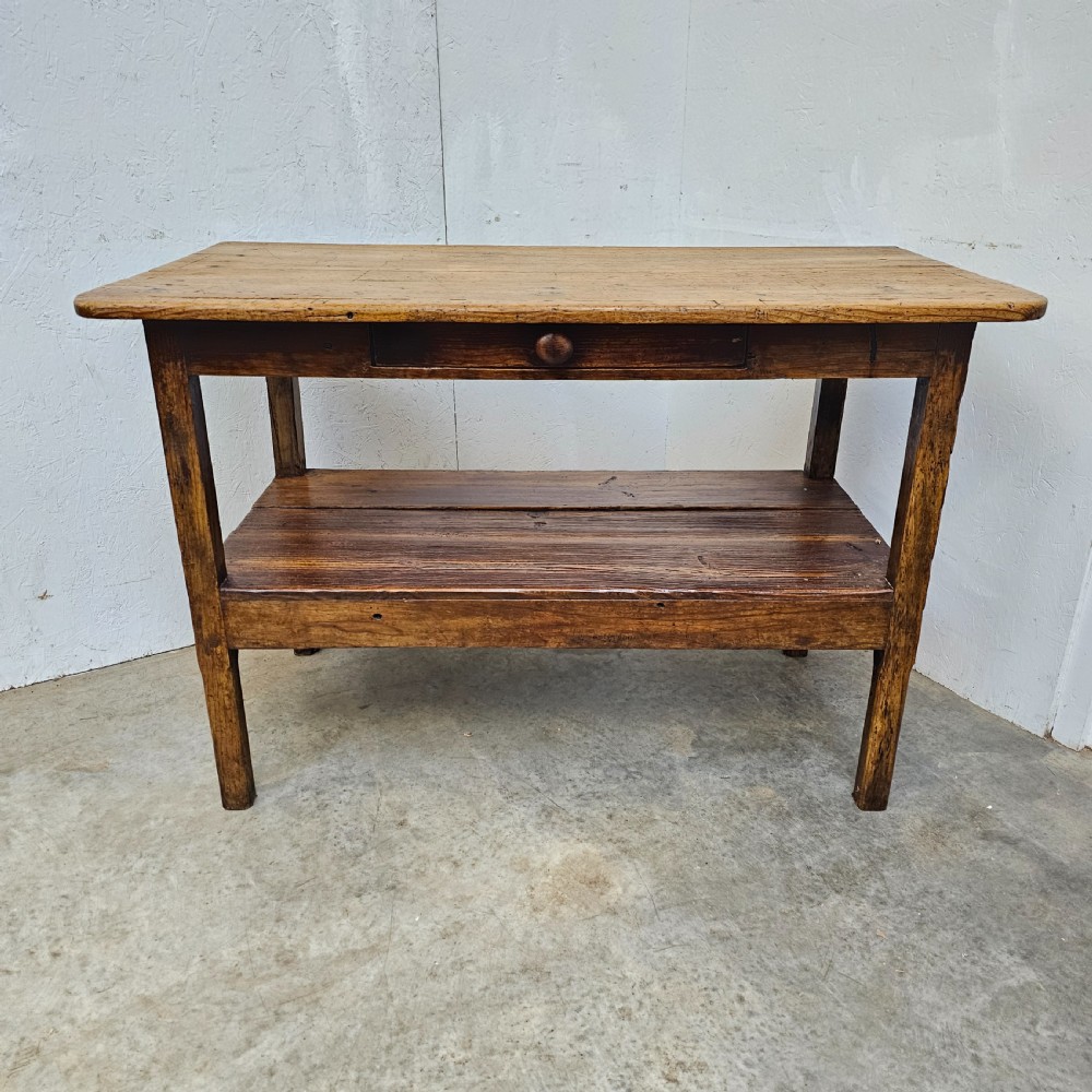 Srubbed-Top French Pine Pantry Table