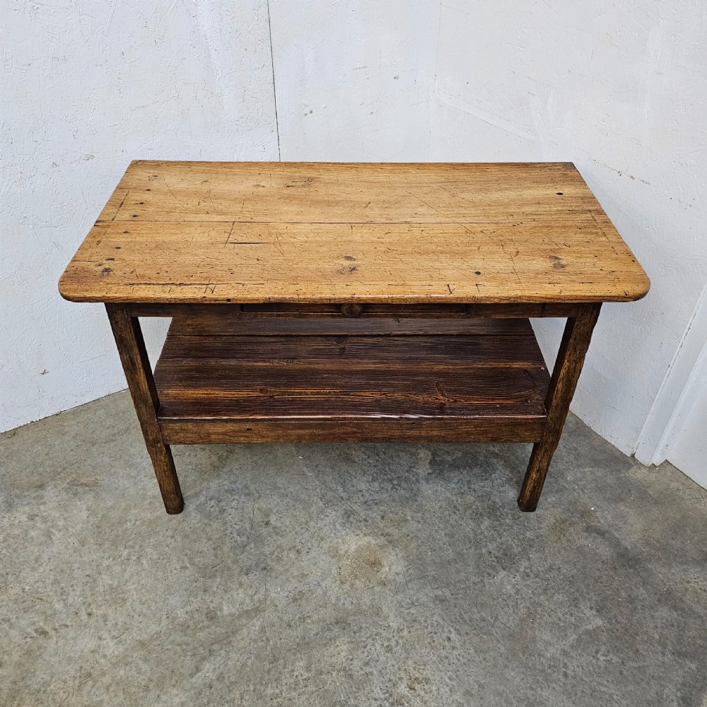 Srubbed-Top French Pine Pantry Table View III