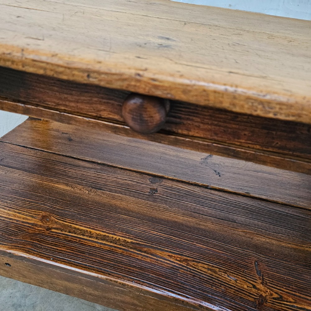 Srubbed-Top French Pine Pantry Table View V
