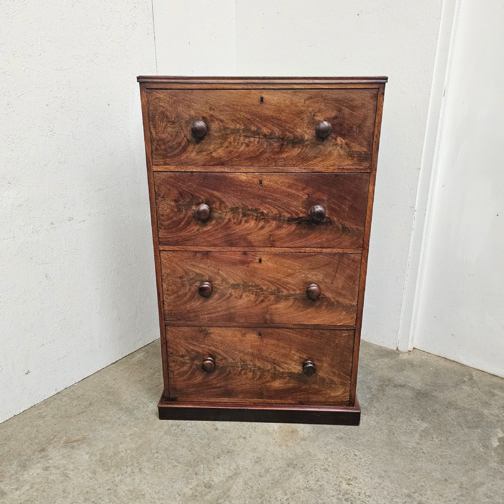 Tall English Four Drawer Mahogany Chest
