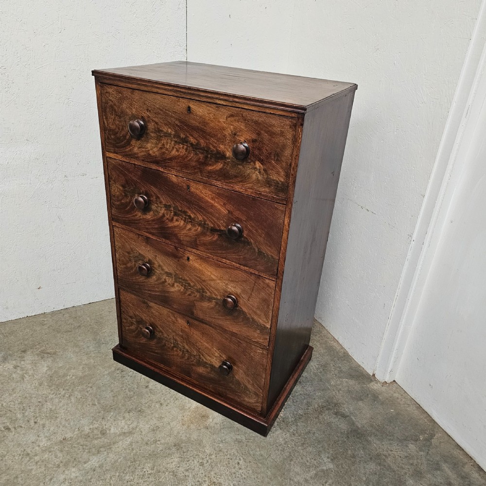 Tall English Four Drawer Mahogany Chest View II