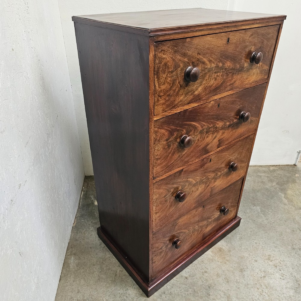 Tall English Four Drawer Mahogany Chest View III