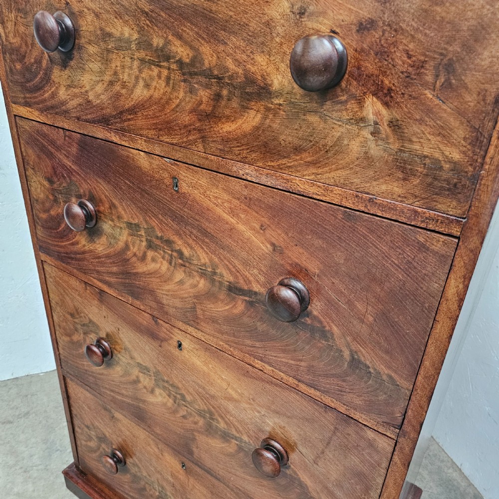Tall English Four Drawer Mahogany Chest View IV