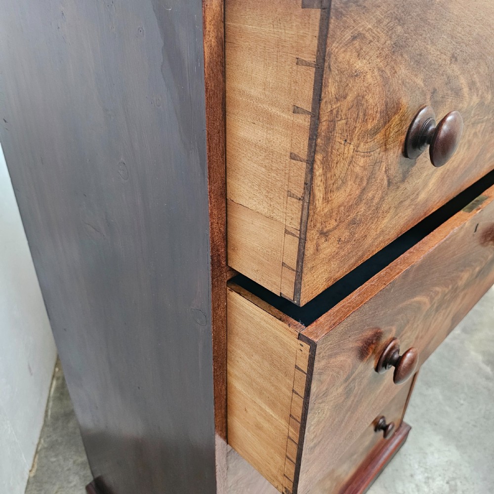Tall English Four Drawer Mahogany Chest View VI
