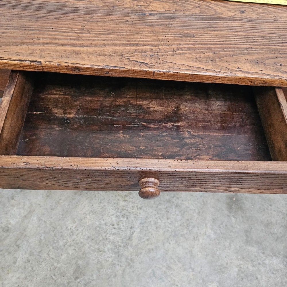 French Country Pine Potshelf Serving Table With Drawer View IV