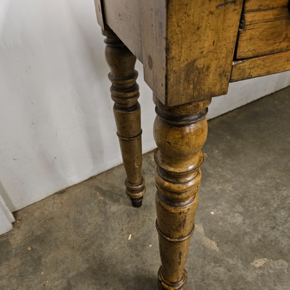 19th Century French Three Drawer Side Table (Original Paint) View IV