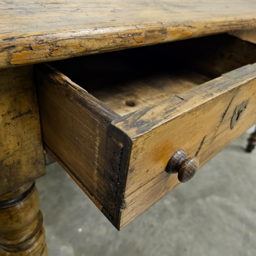 19th Century French Three Drawer Side Table (Original Paint) View V