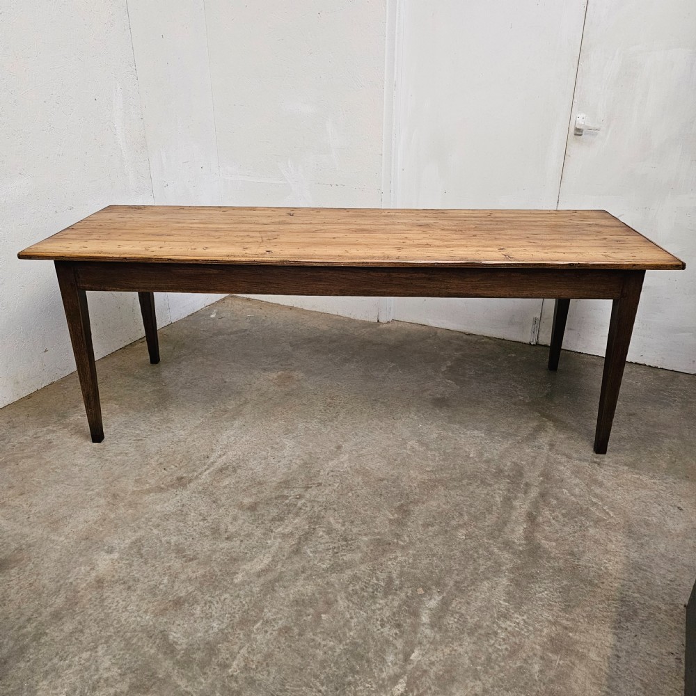 19th Century French Pine & Oak Farmhouse Table