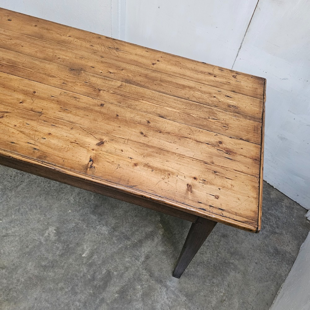 19th Century French Pine & Oak Farmhouse Table View III