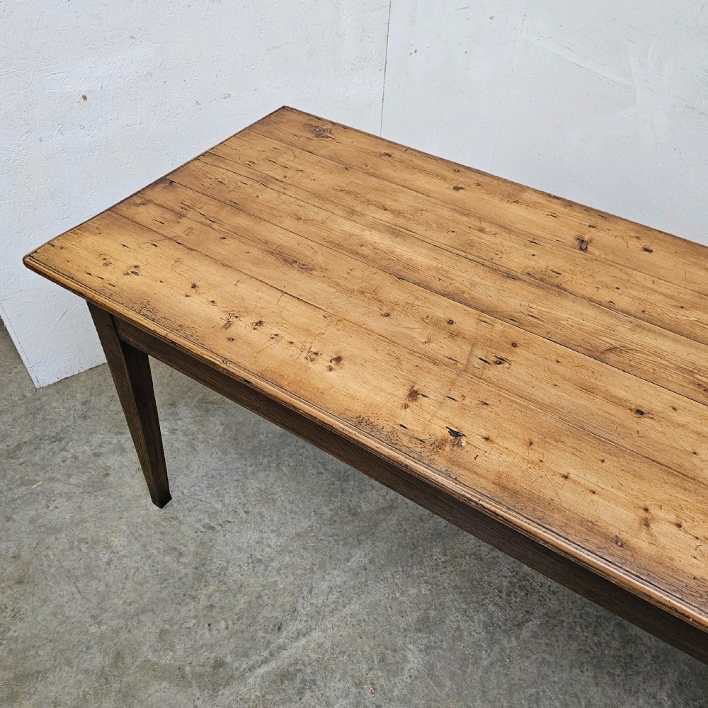 19th Century French Pine & Oak Farmhouse Table View IV