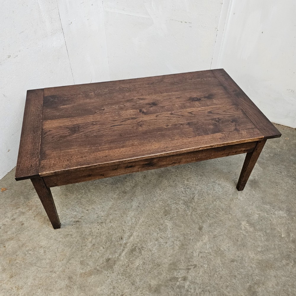 French 19th Century Oak Low Table With End Drawer View III