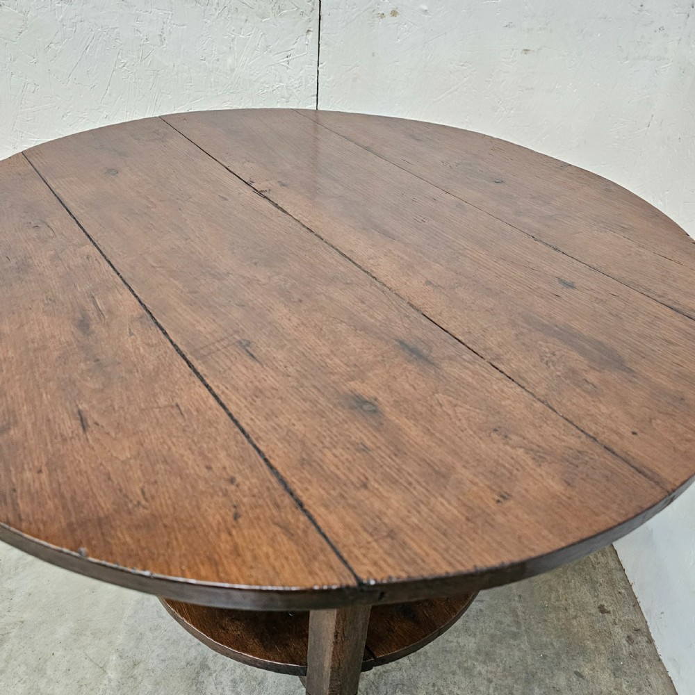 Oak Cricket Table With Shelf View IV