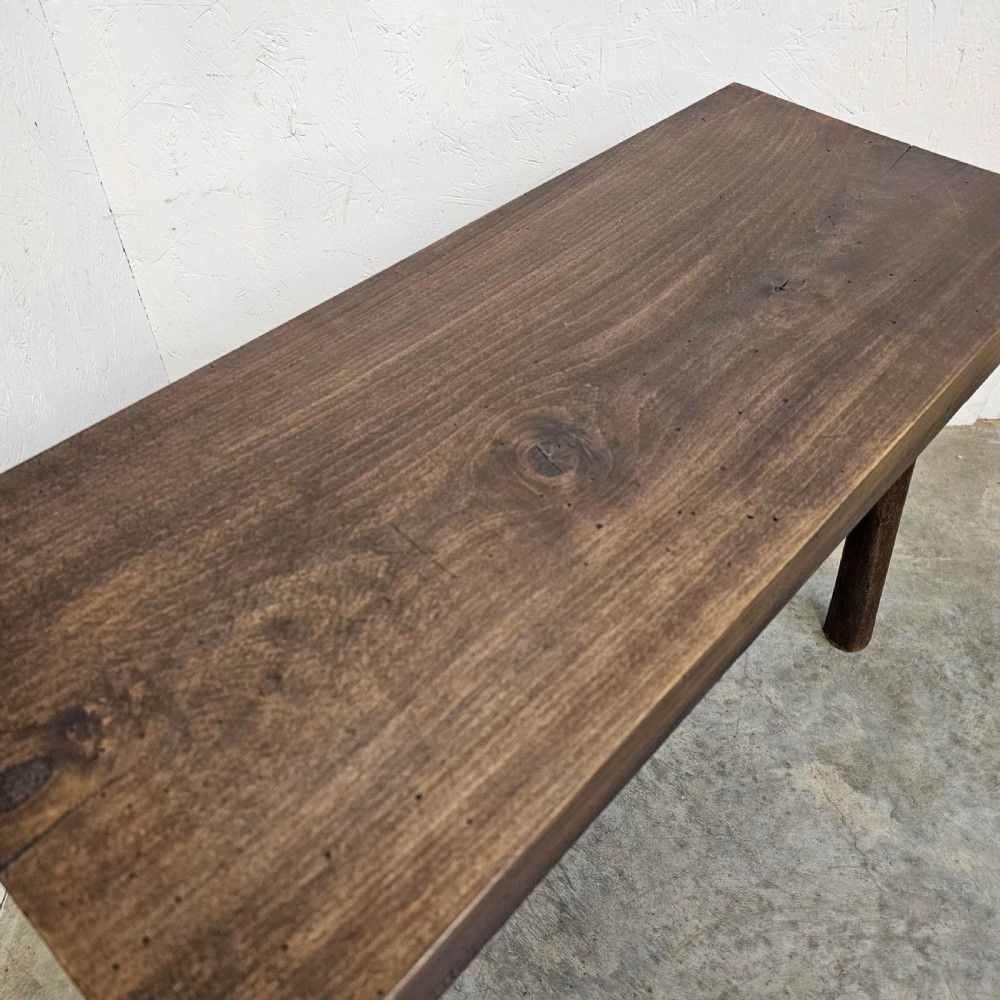 Primitive French Country Slab-Top Bench View V