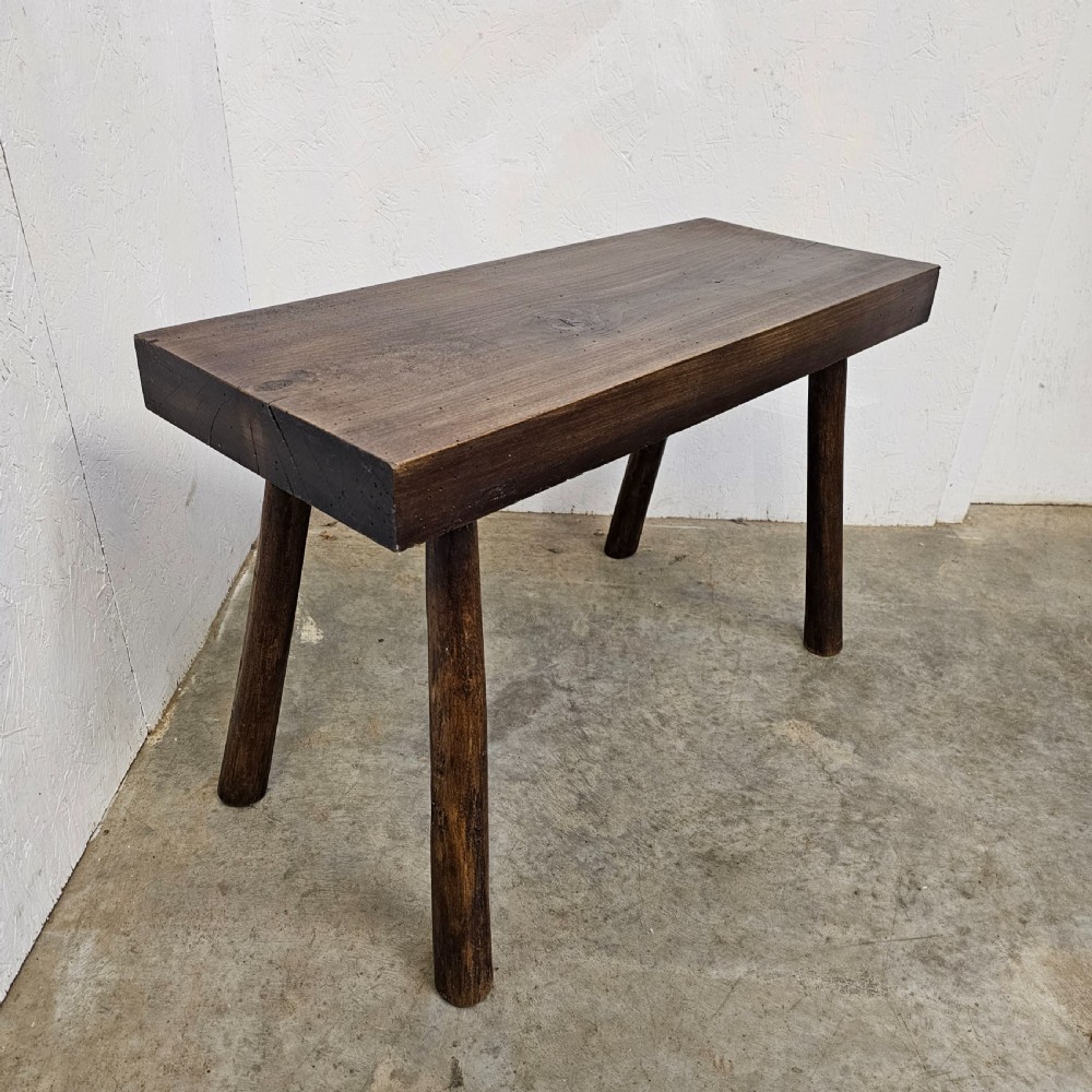 Primitive French Country Slab-Top Bench View II