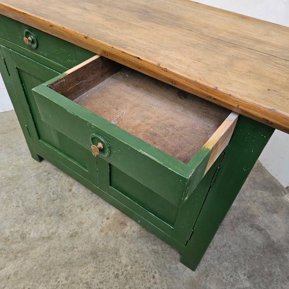 French Painted Beech Buffet With Thick Top View VII