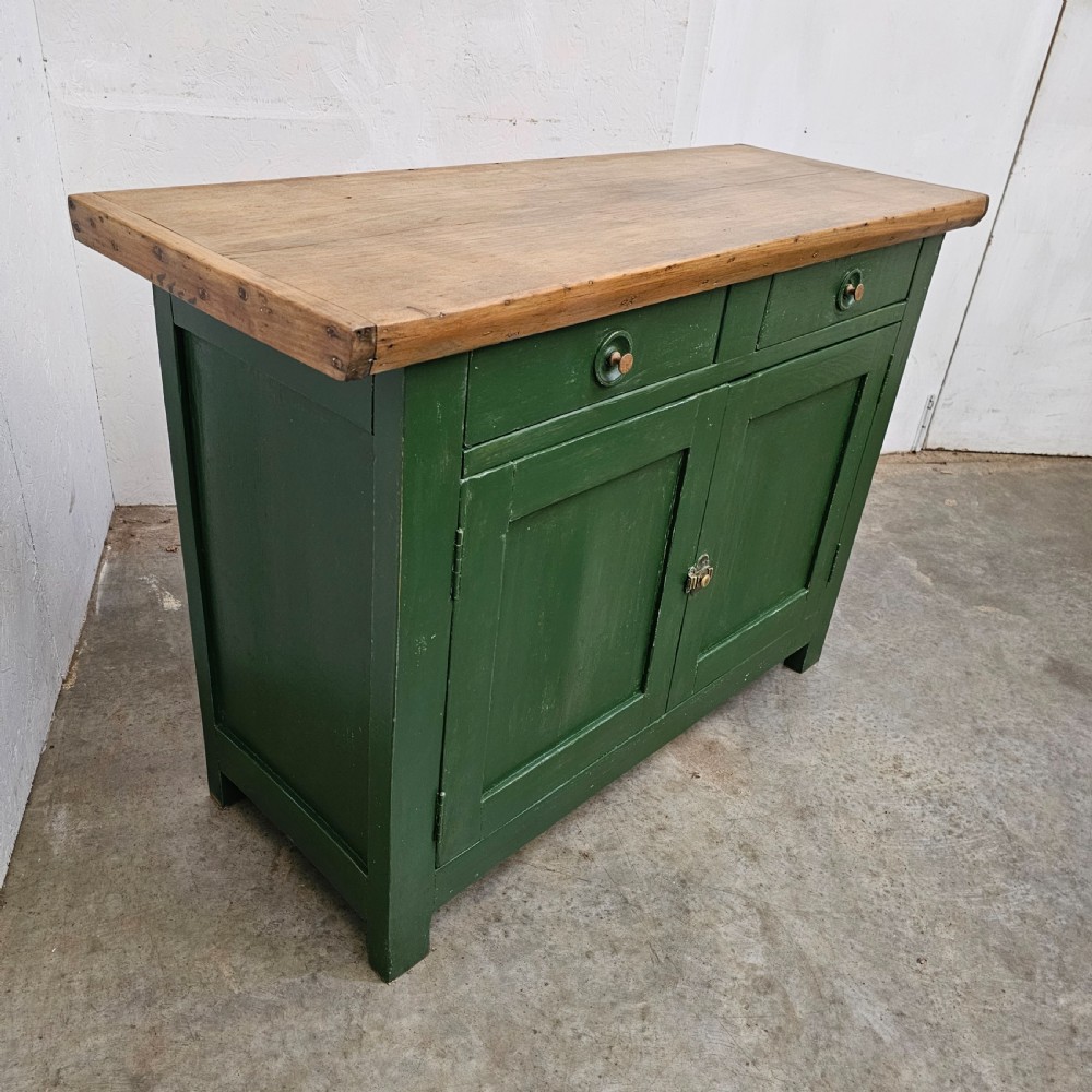 French Painted Beech Buffet With Thick Top View V