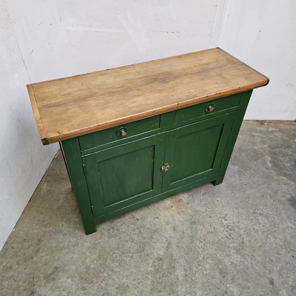 French Painted Beech Buffet With Thick Top View VI