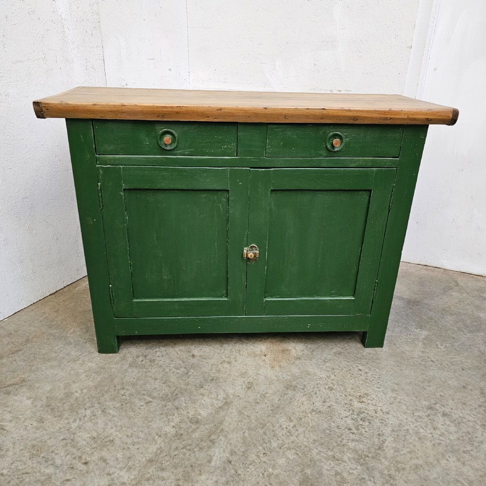 French Painted Beech Buffet With Thick Top