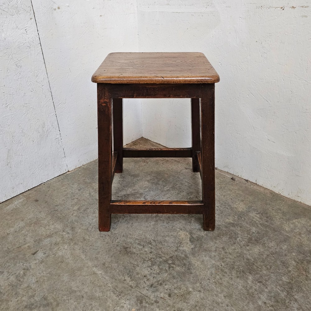 French Oak Square Stool