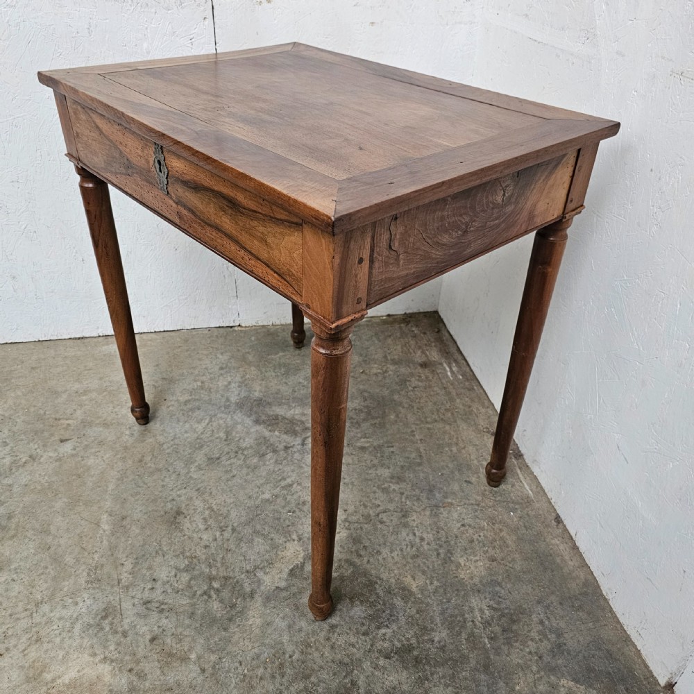 Turned Leg French Walnut Side Table View VI