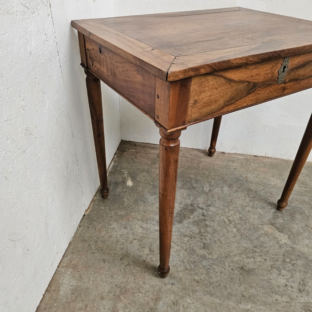 Turned Leg French Walnut Side Table View II