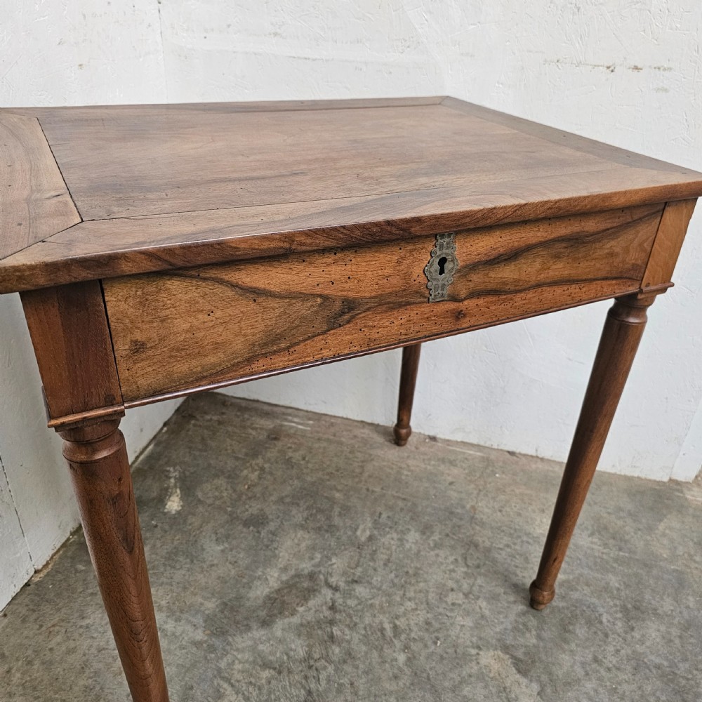 Turned Leg French Walnut Side Table View IV