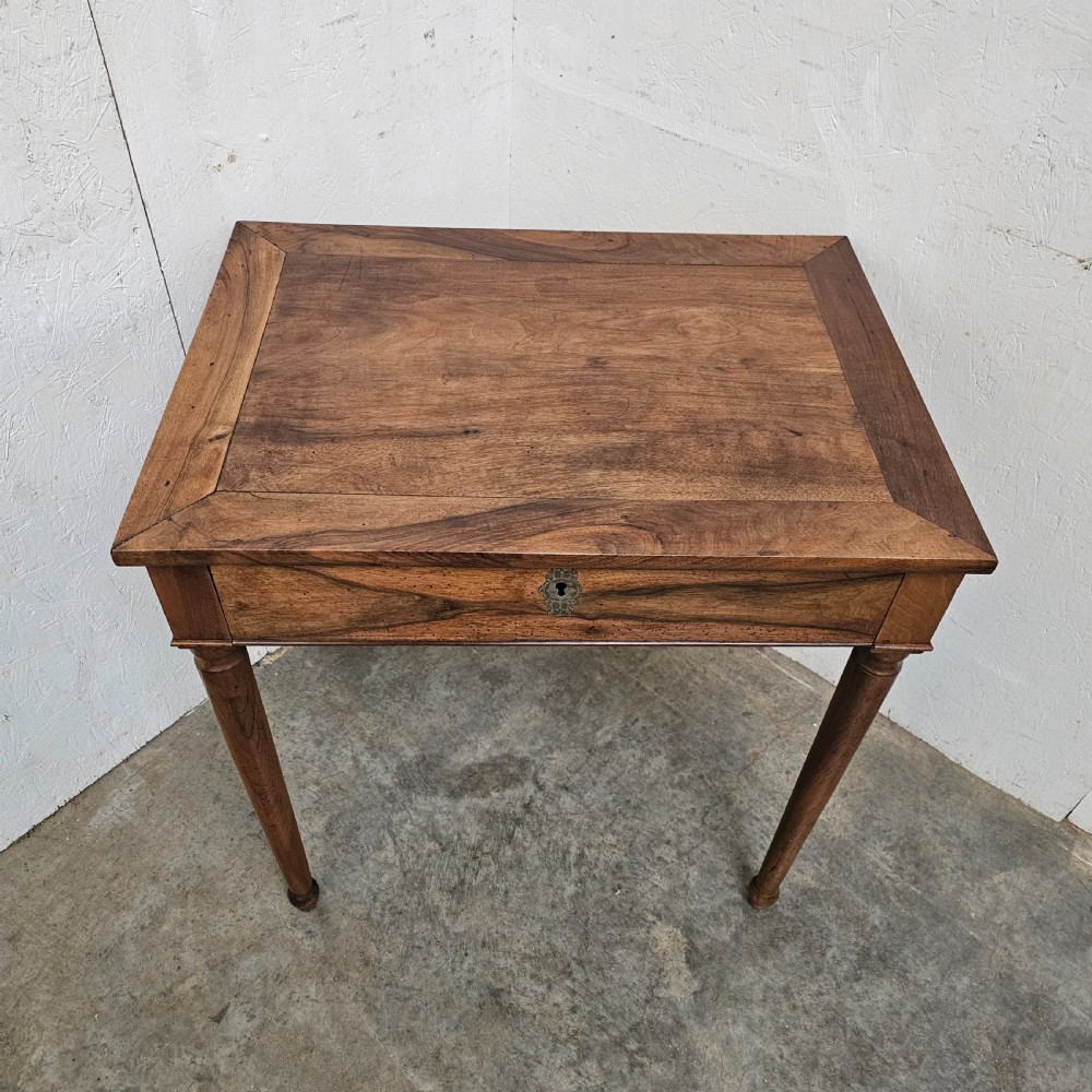 Turned Leg French Walnut Side Table View V