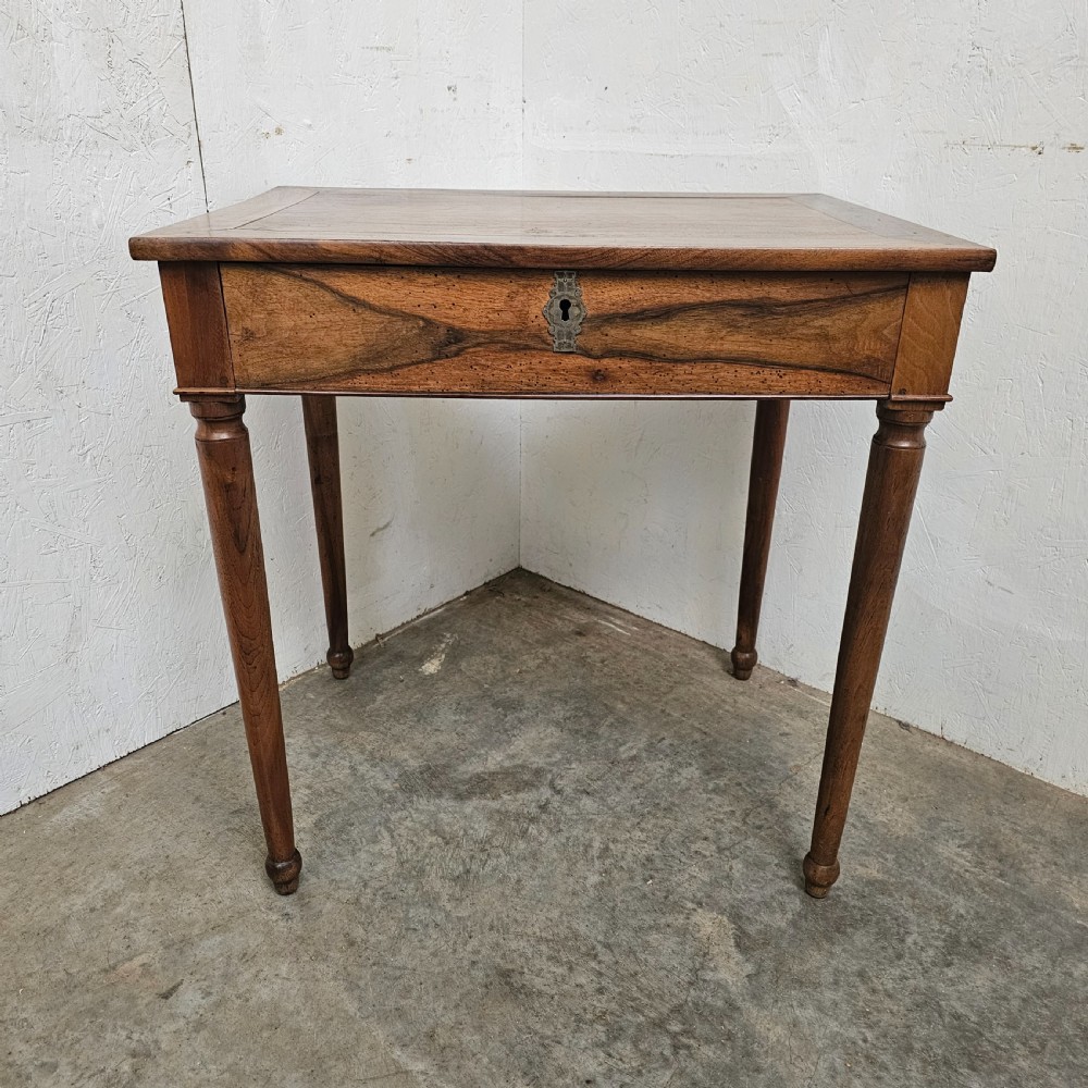 Turned Leg French Walnut Side Table
