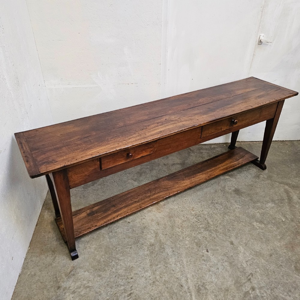 French Walnut Potboard Serving Table View V