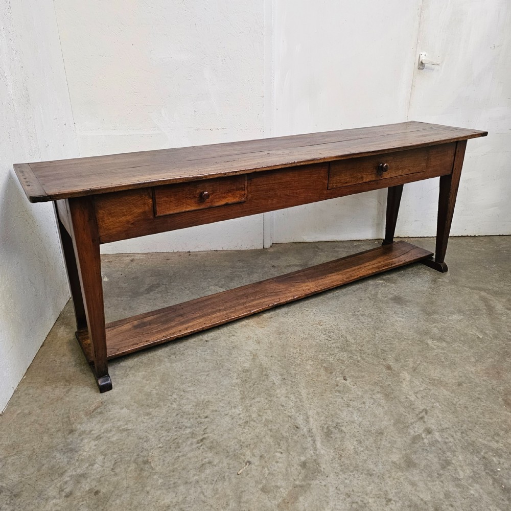 French Walnut Potboard Serving Table